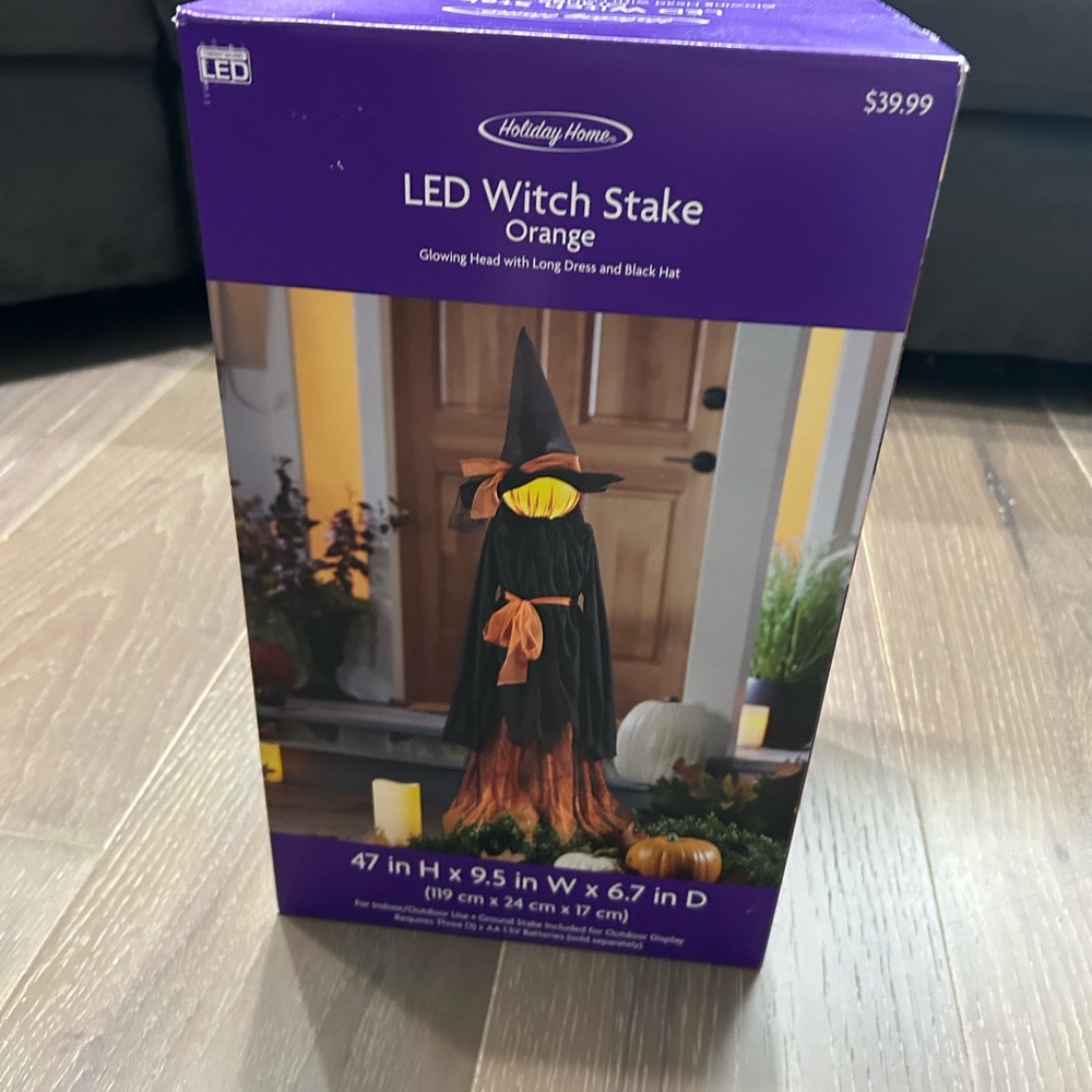 Holiday Home LED witch stake orange nwt 47 inches